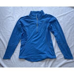 Nike Women's Dri-FIT quarter-zip pullover in blue In Size Medium